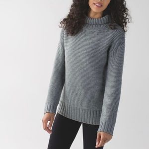 Lululemon Karma Kurmasana Knit Sweater Gray Zip Size 4